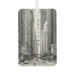 Désodorisant Pour Voiture Chicago Madison Street Grayscale Air Freshener
