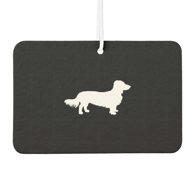 Désodorisant Pour Voiture Chien Dachshund longue cheveux Dachshund silhouett (Devant)