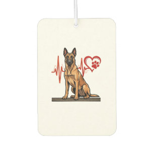 Désodorisant Pour Voiture Chien de berger belge Battement de coeur Patte Coe