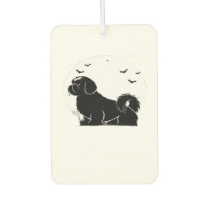 Désodorisant Pour Voiture Chien Shih Tzu Halloween Lune Silhouette Classique