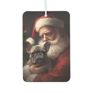 Désodorisant Pour Voiture Chien-taureau français avec Noël Festif du Père No