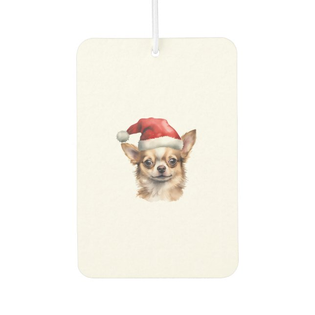 Désodorisant Pour Voiture Chihuahua Christmas Chien (Devant)