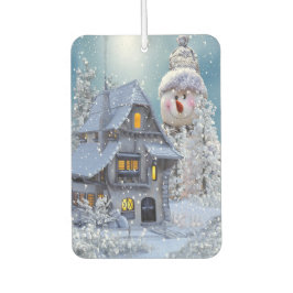 Désodorisant Pour Voiture Christmas Car Decoration Winter White Snowman Blue