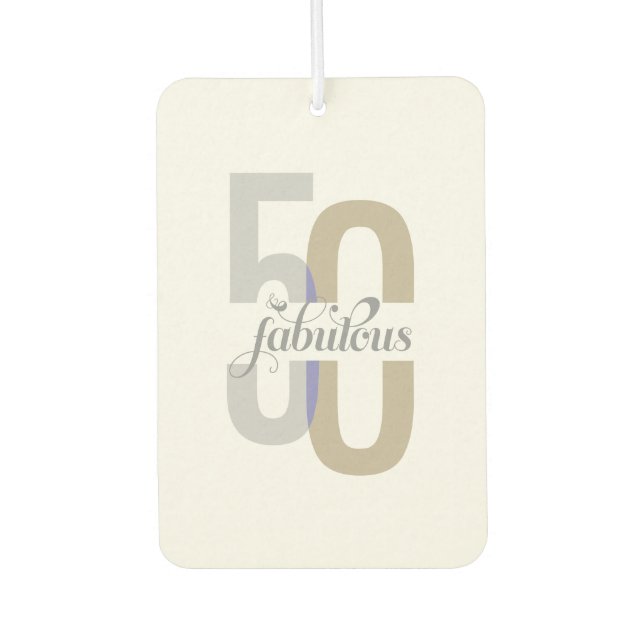 Désodorisant Pour Voiture Cinquante et fabuleux Elégant 50e anniversaire (Devant)
