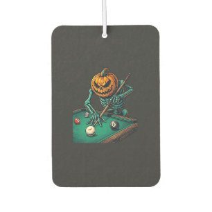 Désodorisant Pour Voiture Citrouille d'Halloween squelette jouant au billard