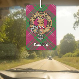 Désodorisant Pour Voiture Clan Crawford Crest sur Tartan