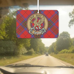 Désodorisant Pour Voiture Clan Leslie Crest sur Red Tartan