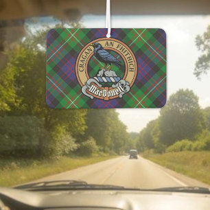 Désodorisant Pour Voiture Clan MacDonell de Glengarry Crête sur Tartan