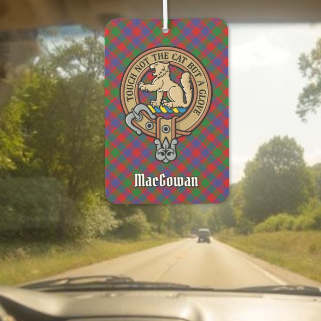Désodorisant Pour Voiture Clan MacGowan Crest sur Tartan (Créateur téléchargé)