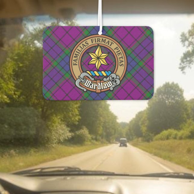 Désodorisant Pour Voiture Clan Wardlaw Crest sur Tartan (Créateur téléchargé)