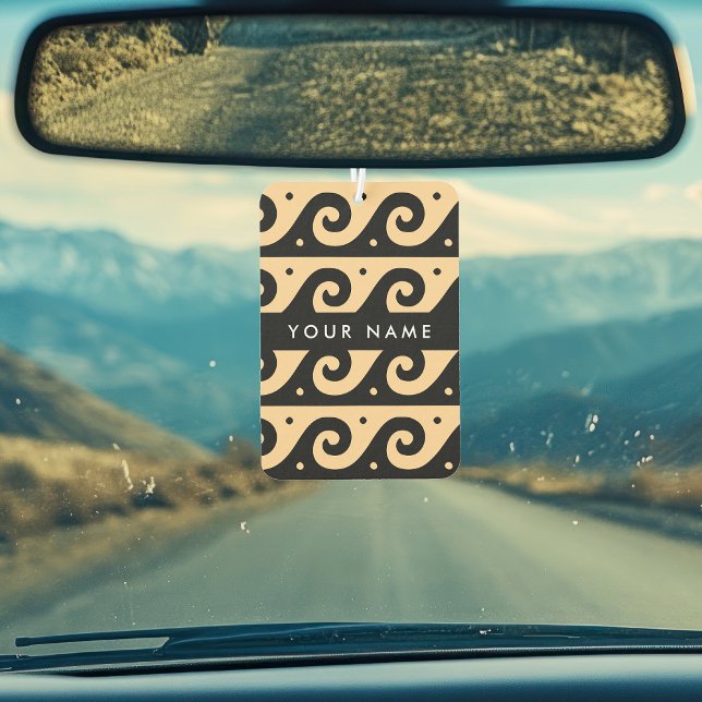 Désodorisant Pour Voiture Clé de méandre grecque, Clé de vague, Brown, Votre (Créateur téléchargé)