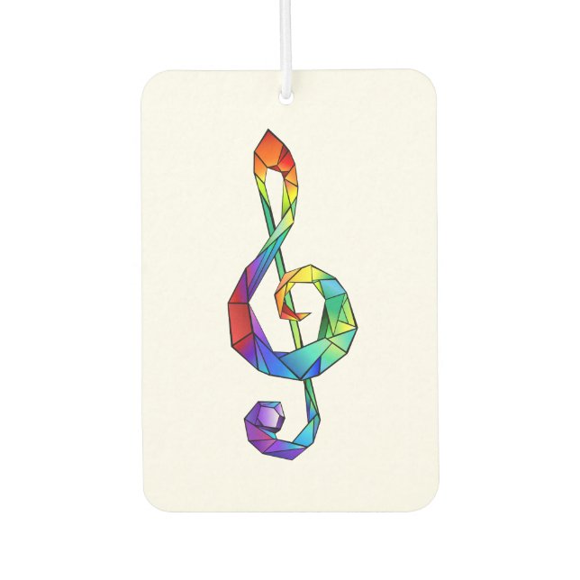 Désodorisant Pour Voiture Clé de musique arc-en-ciel (Devant)
