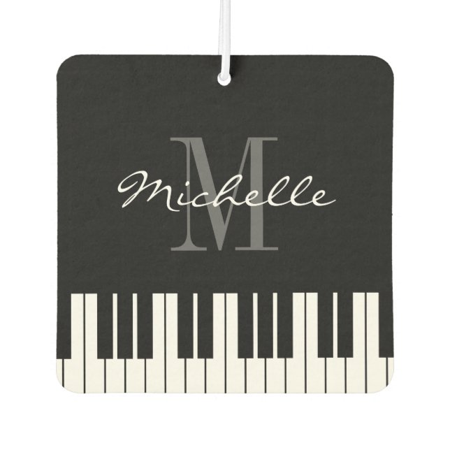 Désodorisant Pour Voiture Clés de piano monogramme personnalisées détendeur  (Devant)