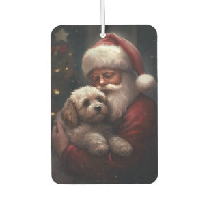 Désodorisant Pour Voiture Cockapou avec Noël Festif du Père Noël