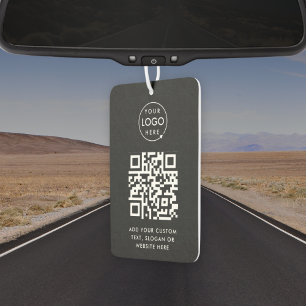 Désodorisant Pour Voiture Code QR   Logo Professionnel Simple Noir