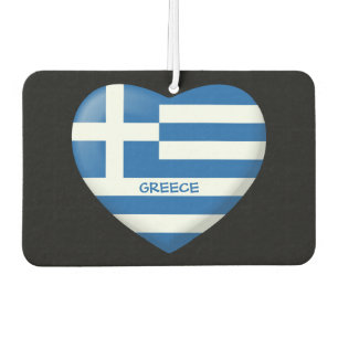 Désodorisant Pour Voiture Coeur du drapeau grec