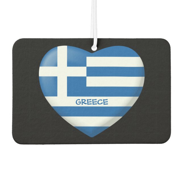 Désodorisant Pour Voiture Coeur du drapeau grec (Devant)