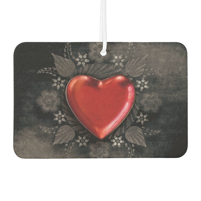 Désodorisant Pour Voiture Coeur floral romantique Valentine Love (Devant)