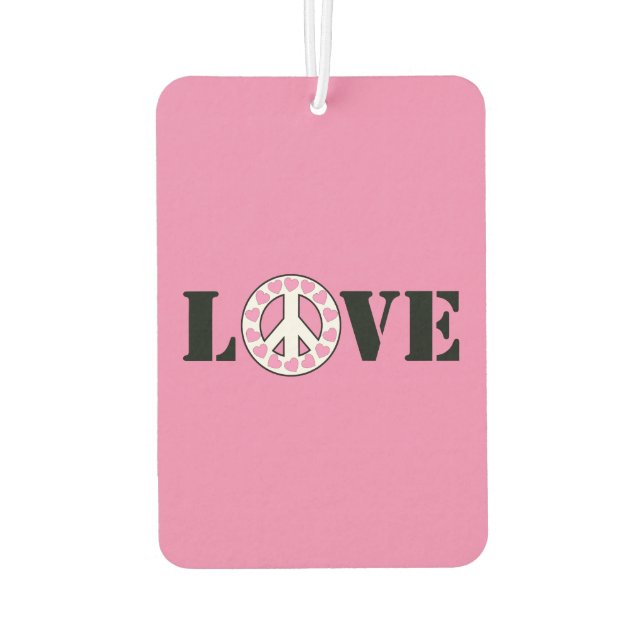 Désodorisant Pour Voiture Coeurs de paix d'amour rose (Dos)