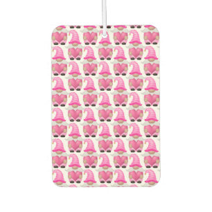 Désodorisant Pour Voiture Coeurs Gnomes roses Bois Scandinave Cute