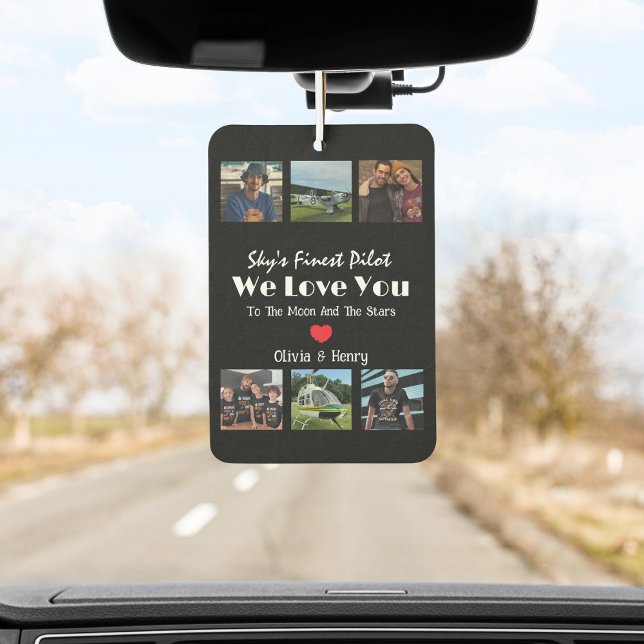 Désodorisant Pour Voiture Collage photo personnalisé moderne 'We Love You' (Créateur téléchargé)