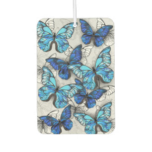 Désodorisant Pour Voiture Composition des White and Blue Butterflies