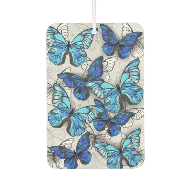 Désodorisant Pour Voiture Composition des White and Blue Butterflies (Devant)