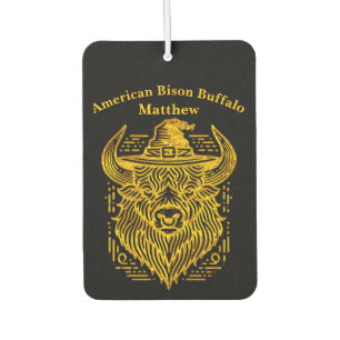 Désodorisant Pour Voiture Conception complexe d'un bison avec un Casquette