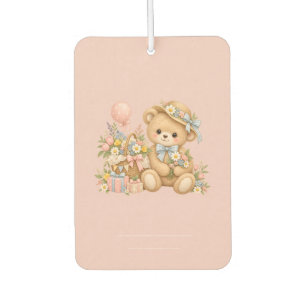 Désodorisant Pour Voiture Conception de fête de nounours mignon avec jardin