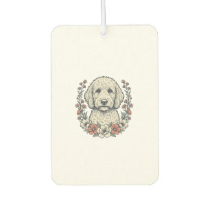Désodorisant Pour Voiture Conception de T-Shirt de Portrait de Chien Bouclé