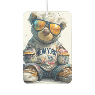 Désodorisant Pour Voiture Cool Teddy Bear dans les lunettes de soleil et une