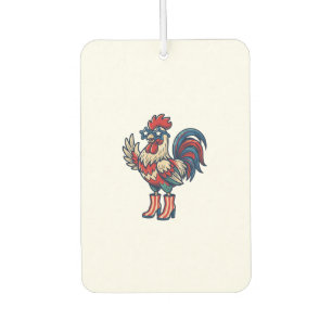 Désodorisant Pour Voiture Coq Patriotique en Talons Hauts Chemise Gravure Vi