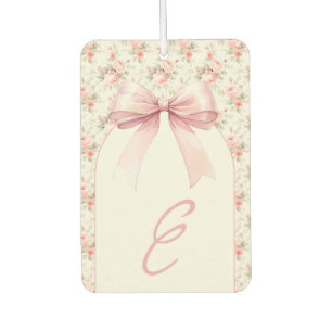Désodorisant Pour Voiture Coquette Monogram Rose Bow