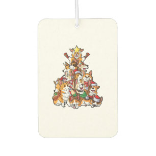 Désodorisant Pour Voiture Corgi Christmas Tree Chien Père Noël Joyeux Corgma