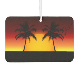 Désodorisant Pour Voiture Coucher de soleil tropical avec palmiers