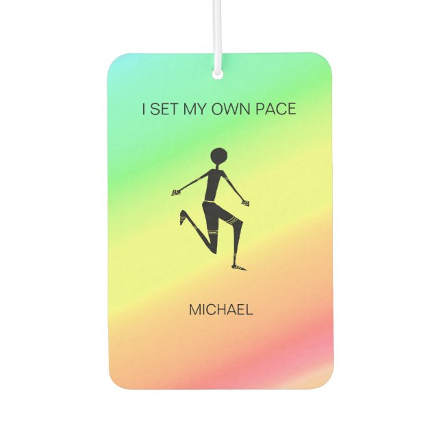 Désodorisant Pour Voiture Couleurs tropicales et Awesome Silhouette Athlete (Devant)