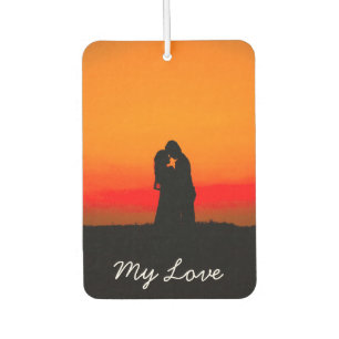 Désodorisant Pour Voiture Couple de coucher de soleil romantique embrasser M