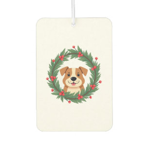 Désodorisant Pour Voiture Couronne de Noël nez de chien mignon Noël maman ch