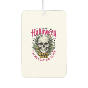 Désodorisant Pour Voiture Crâne d'alien graphique Halloween vintage pour T-s