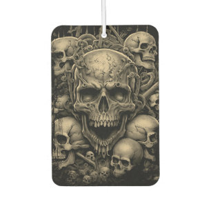 Désodorisant Pour Voiture Crânes Tons Sépia Os Gothique Épouvantable Style D
