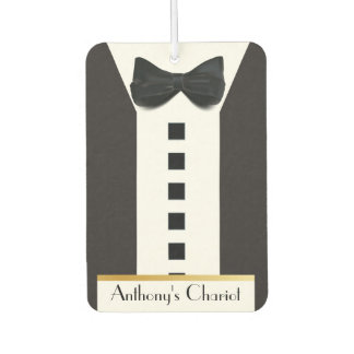 Désodorisant Pour Voiture Cravate noire Tuxedo 🎩 drôle Monogramme