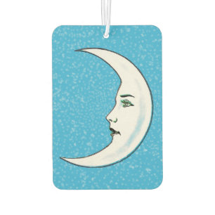 Désodorisant Pour Voiture Crescent vintage Lune blanche Face Blancs Étoiles