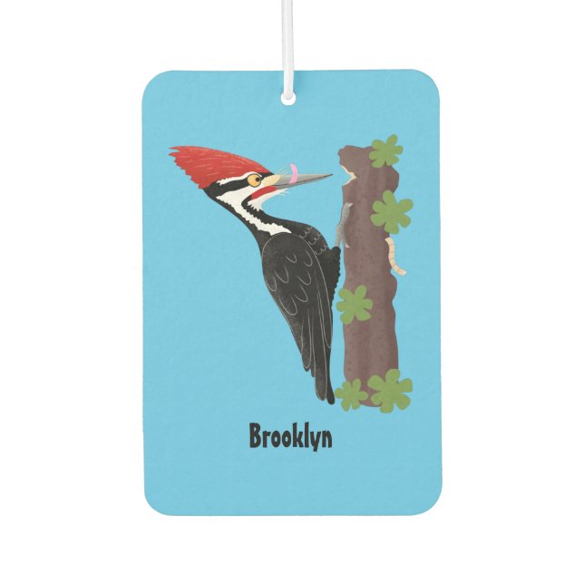 Désodorisant Pour Voiture Cue drôle Pileated woodpecker dessin d'illustratio (Devant)