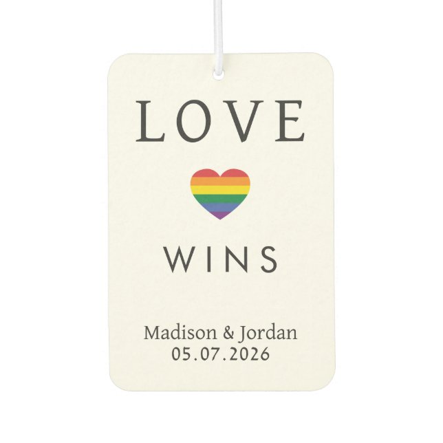 Désodorisant Pour Voiture Custom Names / Text Rainbow LOVE (Devant)