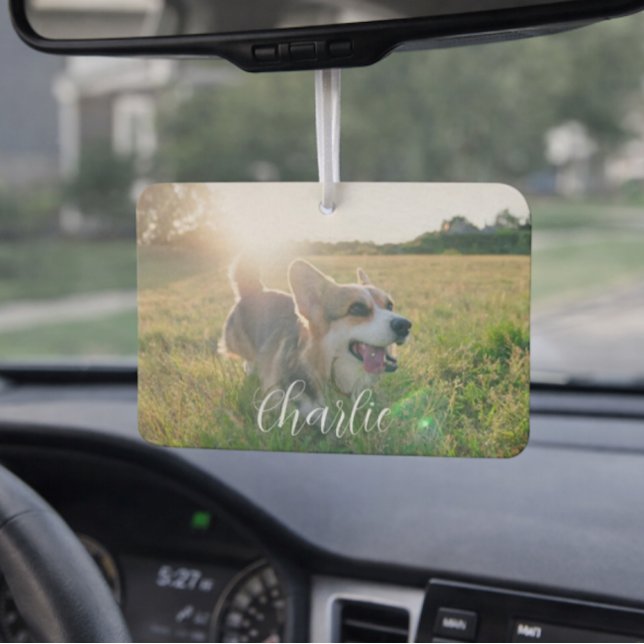 Désodorisant Pour Voiture Customizable Pet Photo Template & Text For Name  (Créateur téléchargé)