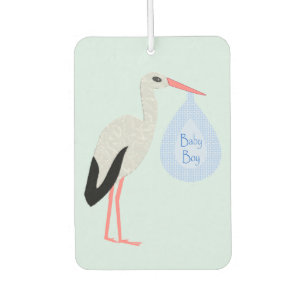 Désodorisant Pour Voiture Cute Blue Baby Boy Stork