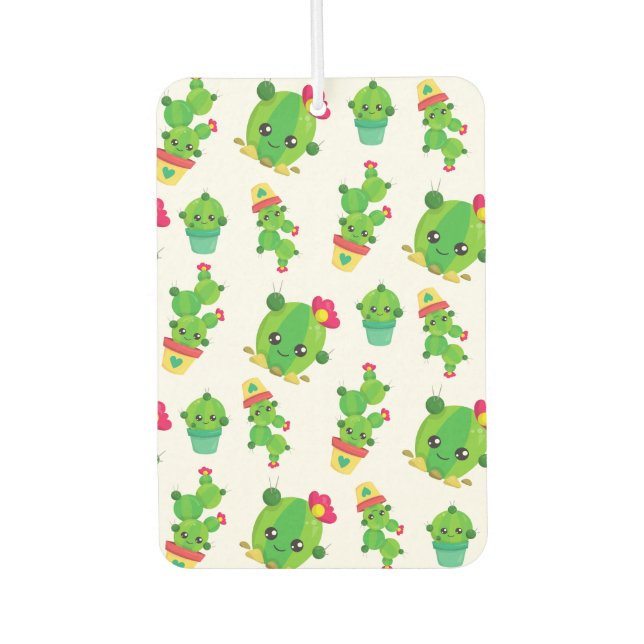 Désodorisant Pour Voiture Cute Cactus, Green Cactus, Motif Cactus (Devant)