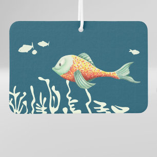 Désodorisant Pour Voiture Cute Under the Sea Peinture avec du poisson appéti