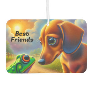 DÉSODORISANT POUR VOITURE DACHSHUND ET GRENOUILLE