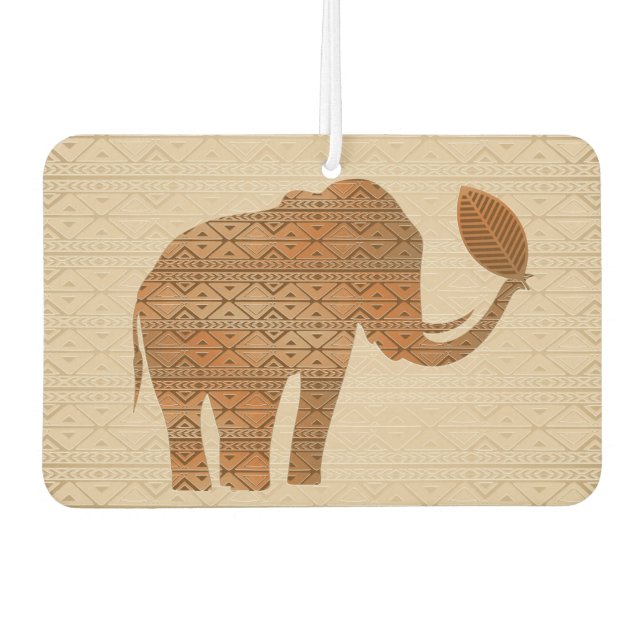 Désodorisant Pour Voiture Design d'art tribal des éléphants (Devant)